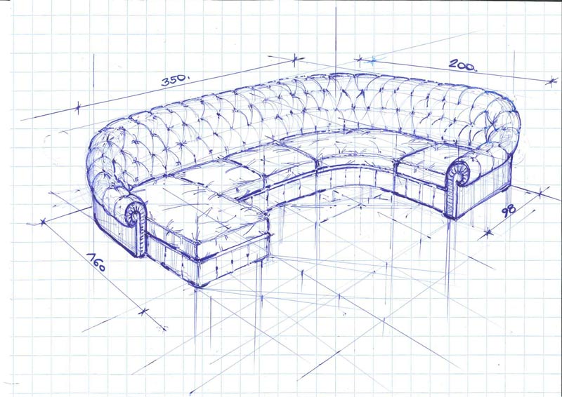 BertO project: chesterfield corner sofa