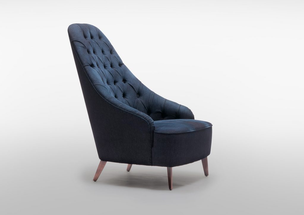 poltrona design vanessa4newcraft tessuto denim