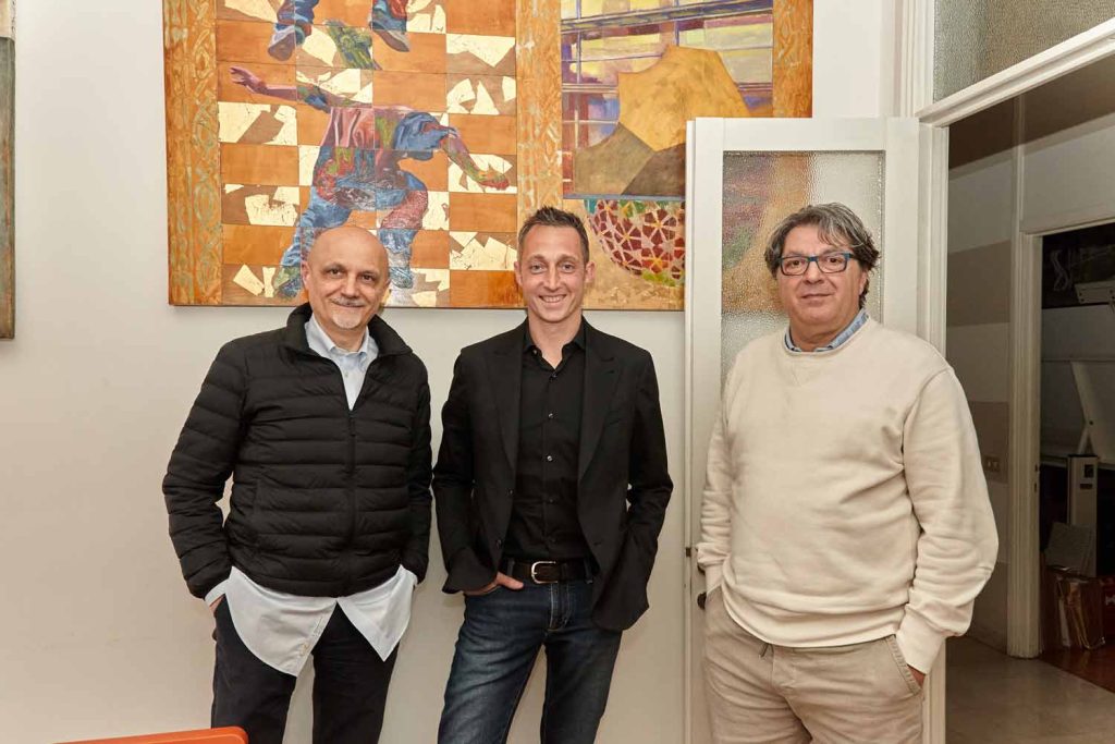 Filippo Berto con gli architetti Gigi Trezzi e Marco Seveso - Made in Meda